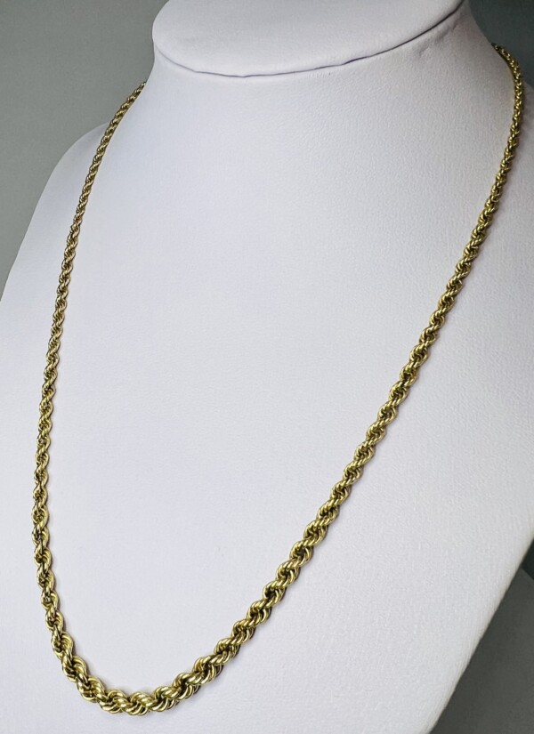 Second Hand 14ct Yellow Gold Graduating 18" Rope Chain - Image 2