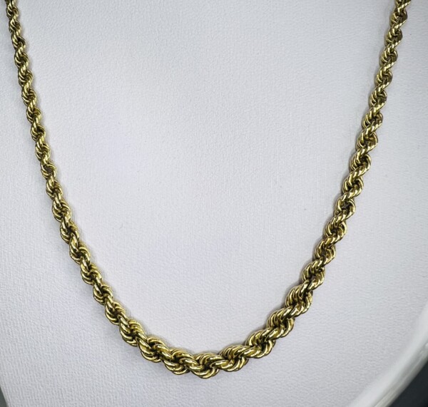 Second Hand 14ct Yellow Gold Graduating 18" Rope Chain - Image 4