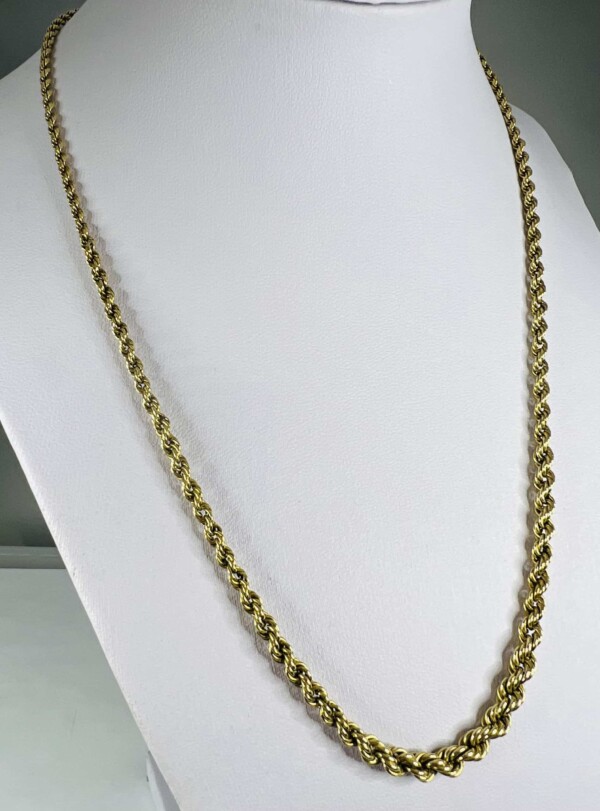 Second Hand 14ct Yellow Gold Graduating 18" Rope Chain - Image 2