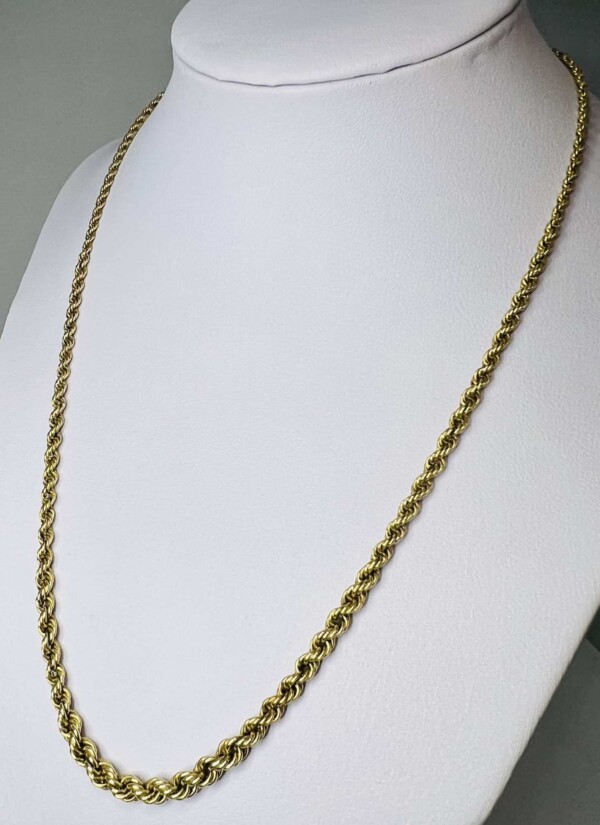 Second Hand 14ct Yellow Gold Graduating 18" Rope Chain - Image 3