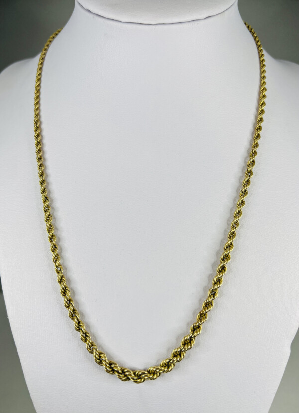 Second Hand 14ct Yellow Gold Graduating 18" Rope Chain - Image 4