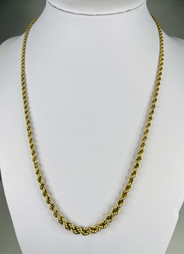 Second Hand 14ct Yellow Gold Graduating 18" Rope Chain