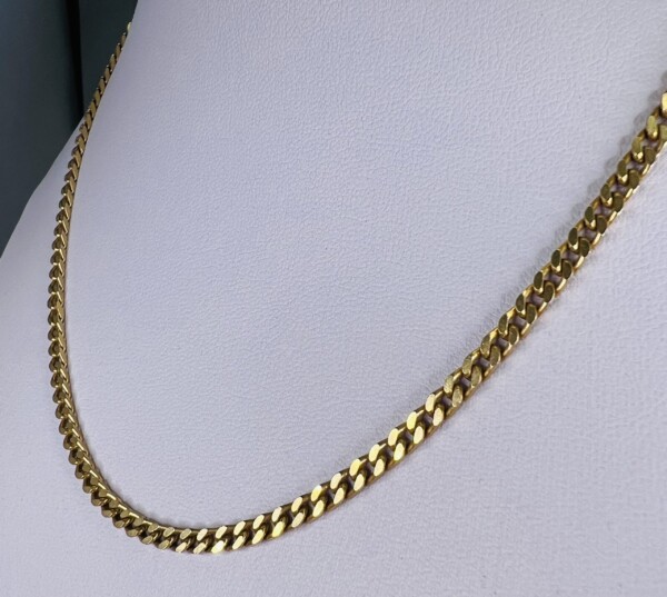 Second Hand 9ct Yellow Gold 16" Flat Edge Curb - Image 5