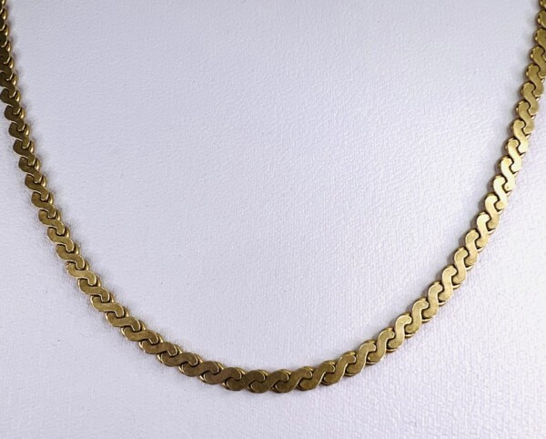 Second Hand 9ct Yellow Gold 16" Serpentine Chain - Image 2