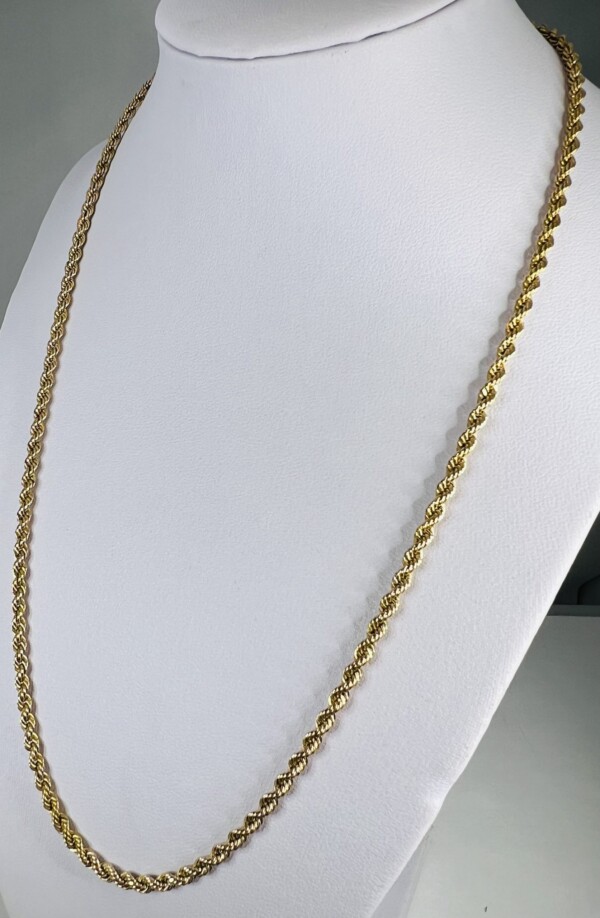 Secondhand 9ct Yellow Gold 20" Rope Chain - Image 3