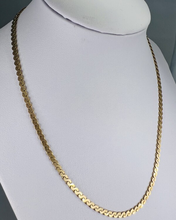 Second Hand 9ct Yellow Gold 16" Serpentine Chain - Image 3