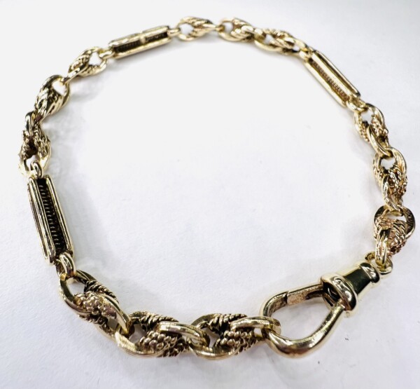 Second Hand 9ct Yellow Gold Fancy 8" Length Bracelet - Image 2