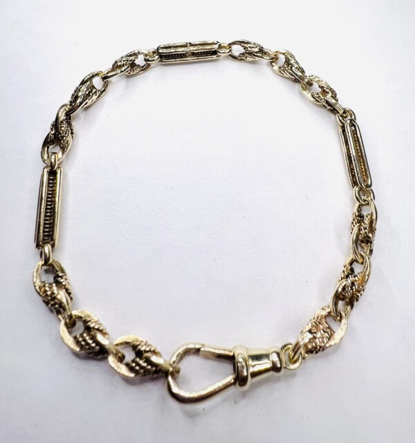 Second Hand 9ct Yellow Gold Fancy 8" Length Bracelet - Image 3