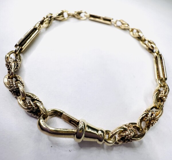 Second Hand 9ct Yellow Gold Fancy 8" Length Bracelet - Image 4