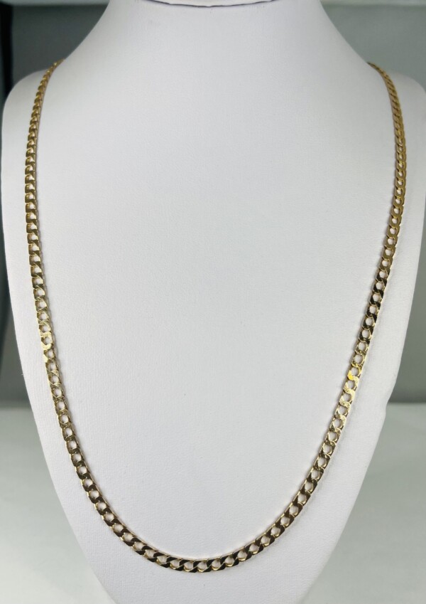 Second Hand 9ct Yellow Gold Square Curb Chain 26.5"