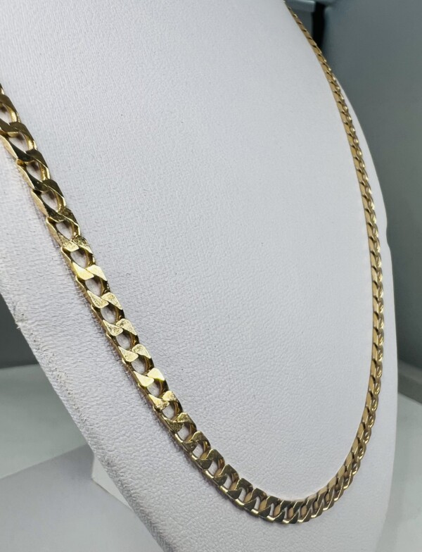 Second Hand 9ct Yellow Gold Square Curb Chain 26.5" - Image 4