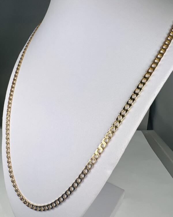 Second Hand 9ct Yellow Gold Square Curb Chain 26.5" - Image 5
