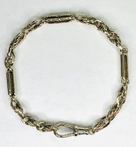 Second hand 9ct yellow gold fancy bracelet, 8 inches