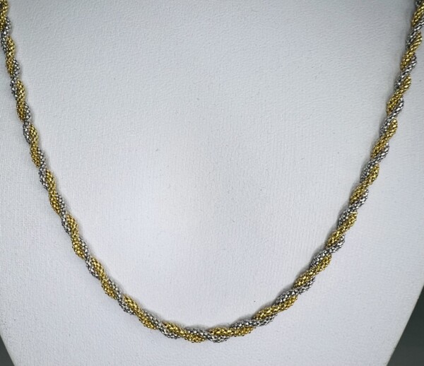 Second Hand 14ct Yellow and White Gold 20″ Rope Chain - Image 2