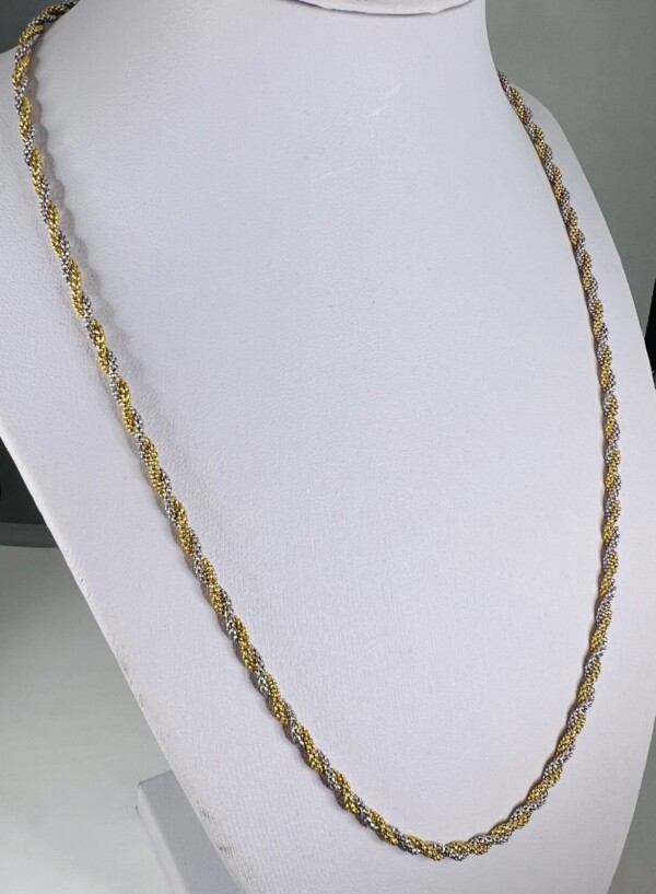 Second Hand 14ct Yellow and White Gold 20″ Rope Chain - Image 3