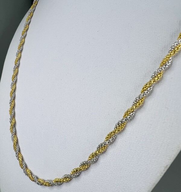 Second Hand 14ct Yellow and White Gold 20″ Rope Chain - Image 4