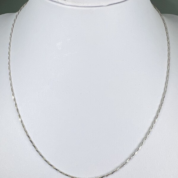 Second Hand 14ct White Gold Diamond Cut Rope 16 Chain
