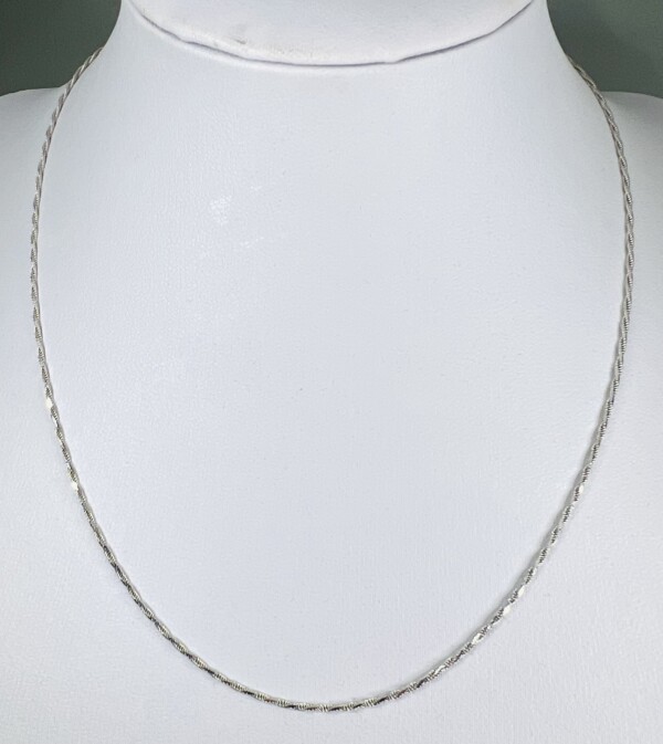 Second Hand 14ct White Gold Diamond Cut Rope 16 Chain
