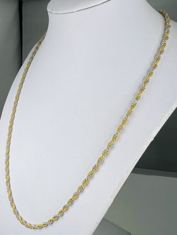 Second Hand 14ct Yellow and White Gold 20″ Rope Chain - Image 5