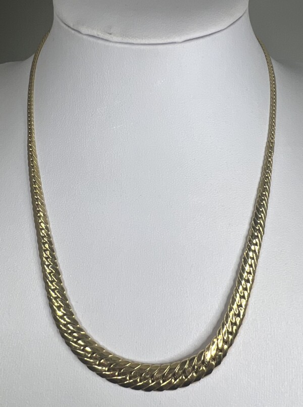 Second Hand 9ct Yellow Gold Graduating Flat Curb 16 Chain
