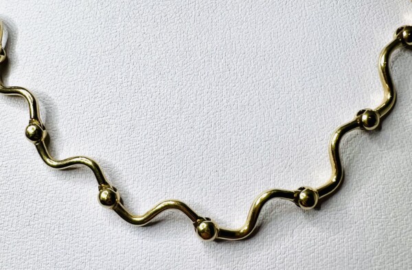 Second Hand 9ct Yellow Gold Wave 17" Chain - Image 4