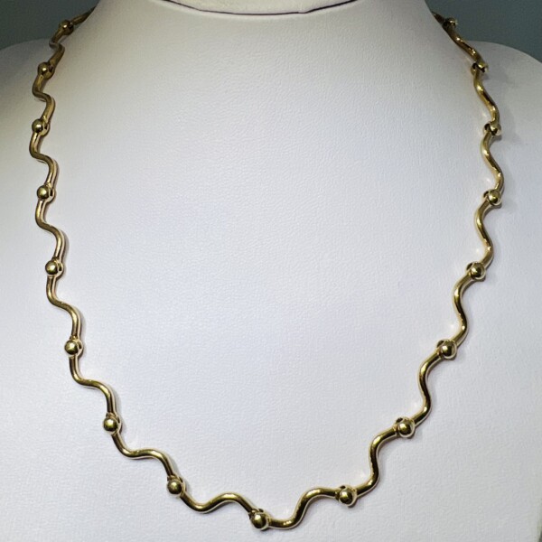 Second Hand 9ct Yellow Gold Wave 17" Chain