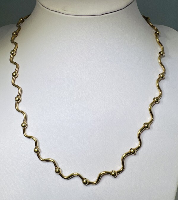 Second Hand 9ct Yellow Gold Wave 17" Chain