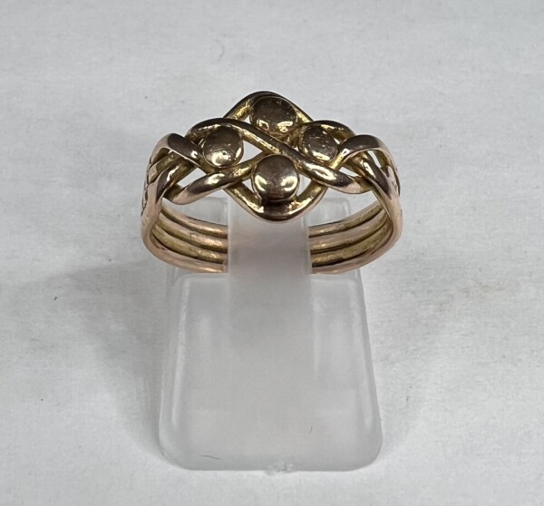 Second Hand 9ct Rose Gold Puzzle Ring - Image 2