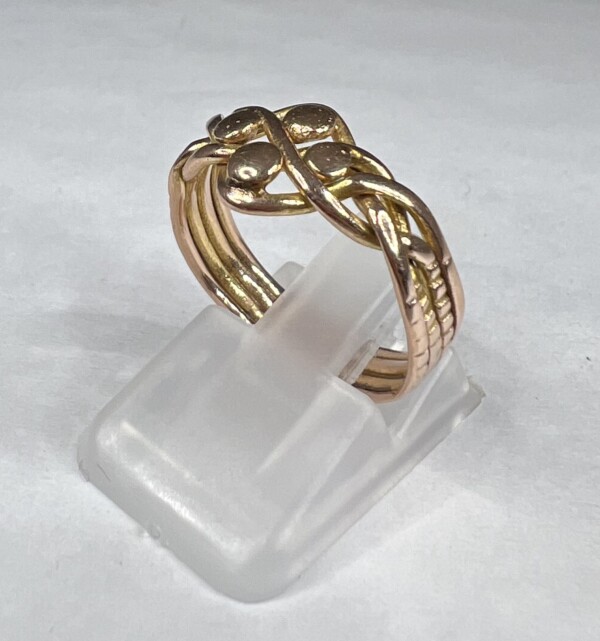 Second Hand 9ct Rose Gold Puzzle Ring - Image 4