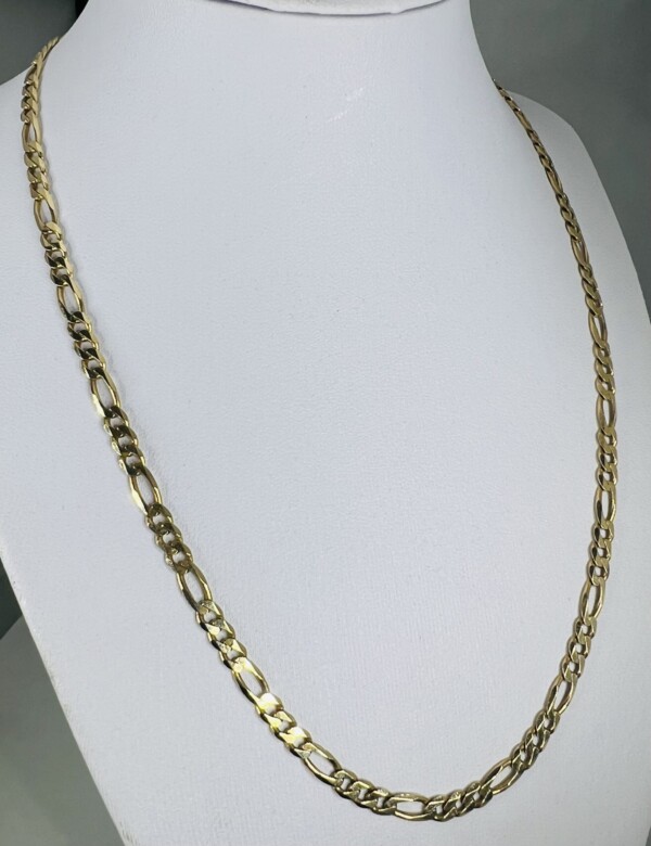 Second Hand 9ct Yellow Gold Figaro 19" Chain - Image 2
