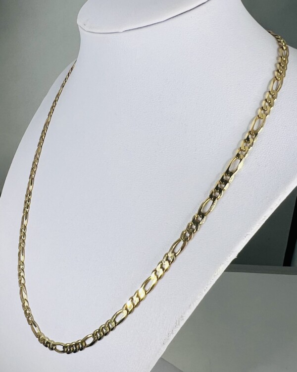 Second Hand 9ct Yellow Gold Figaro 19" Chain - Image 3