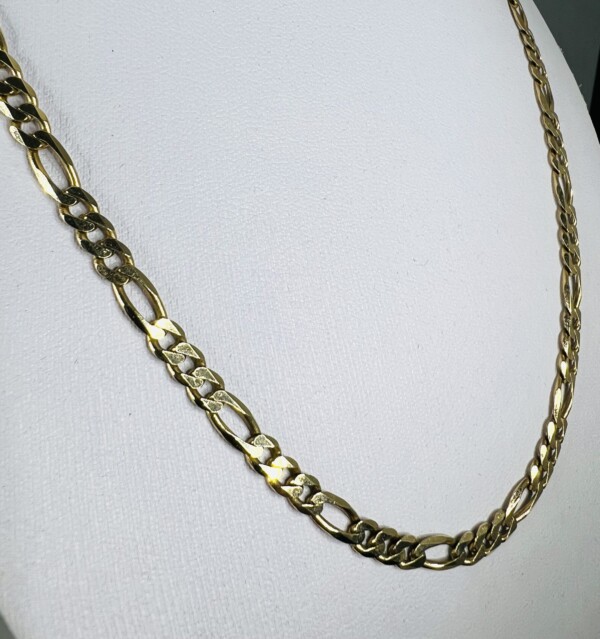 Second Hand 9ct Yellow Gold Figaro 19" Chain - Image 4