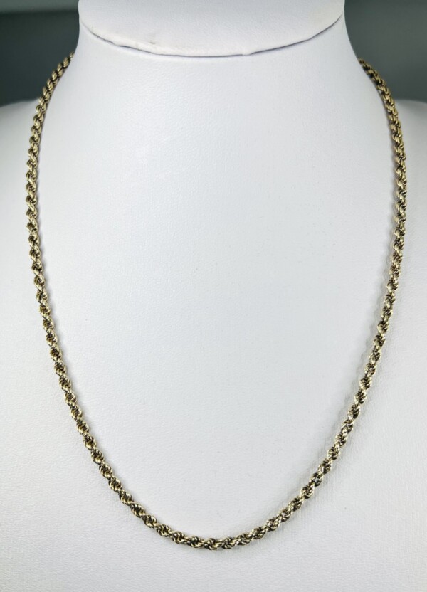 Second Hand 9ct Yellow Gold Solid Rope 17" Chain