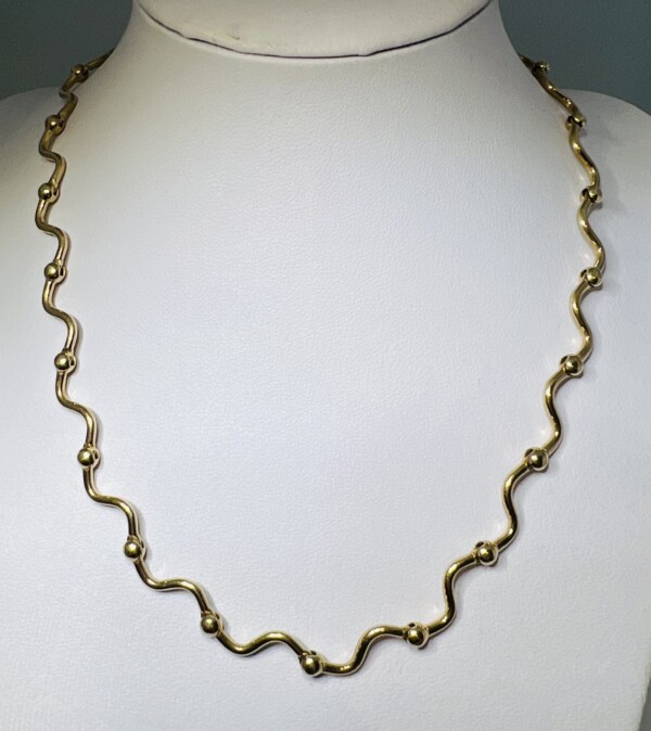 Second Hand 9ct Yellow Gold Wave 17" Chain