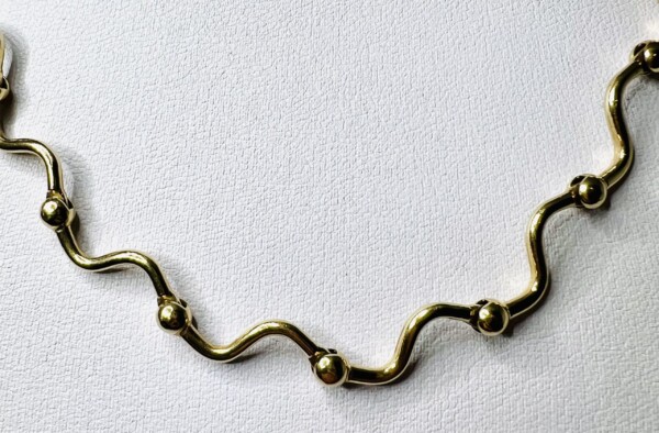 Second Hand 9ct Yellow Gold Wave 17" Chain - Image 3