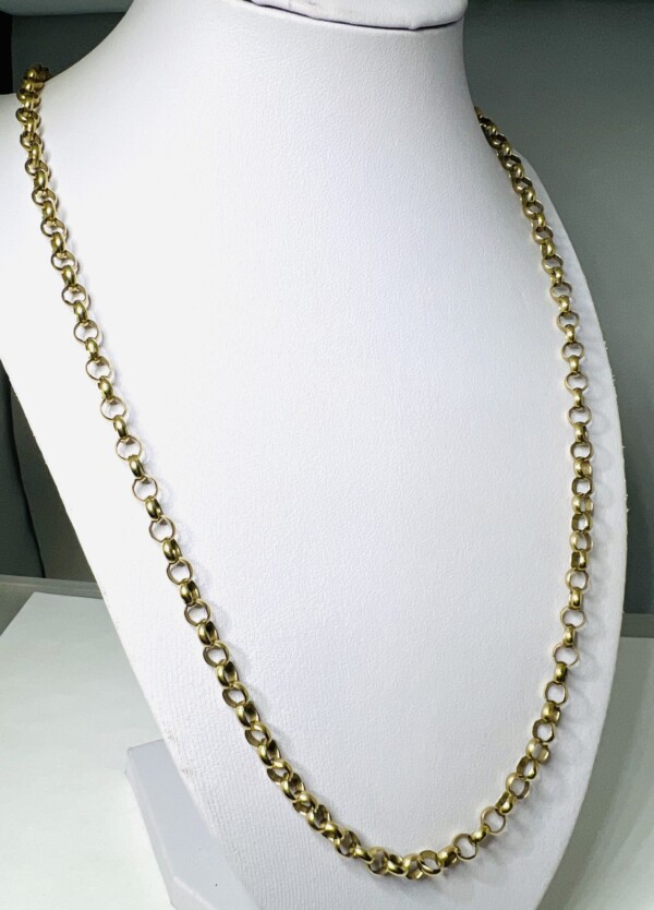 Second Hand 9ct Yellow Gold 24" Round Belcher Chain - Image 3