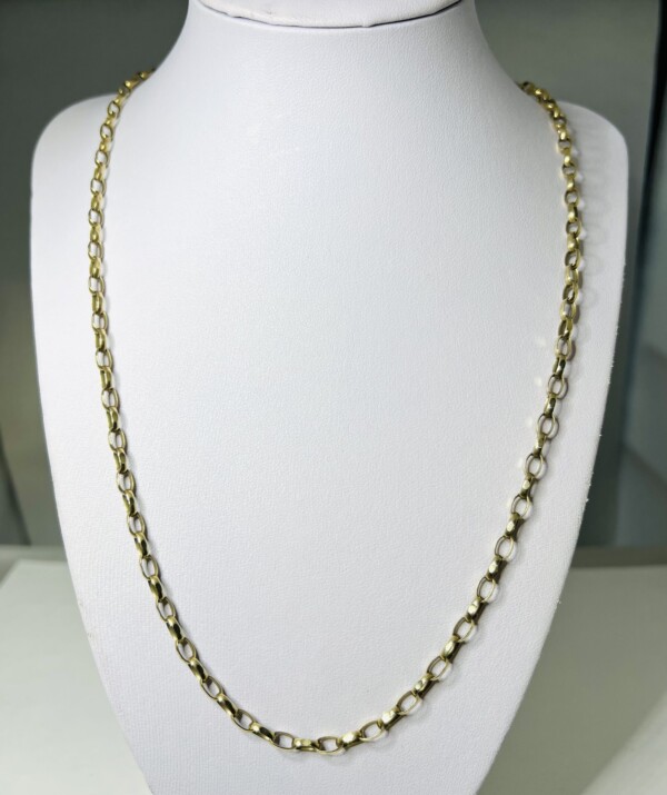 Second Hand 9ct Yellow Gold Diamond Cut Belcher 24" Chain