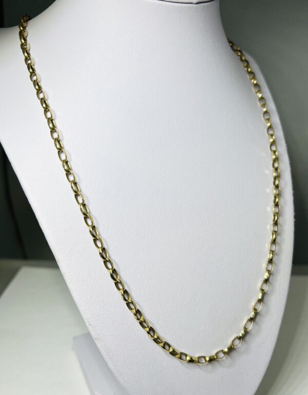 Second Hand 9ct Yellow Gold Diamond Cut Belcher 24" Chain - Image 3