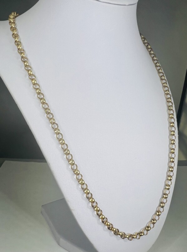 Second Hand 9ct Yellow Gold 26" Round Belcher Chain - Image 3