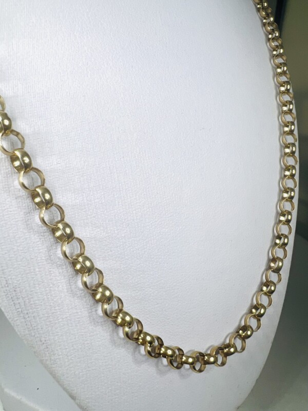 Second Hand 9ct Yellow Gold 26" Round Belcher Chain - Image 4