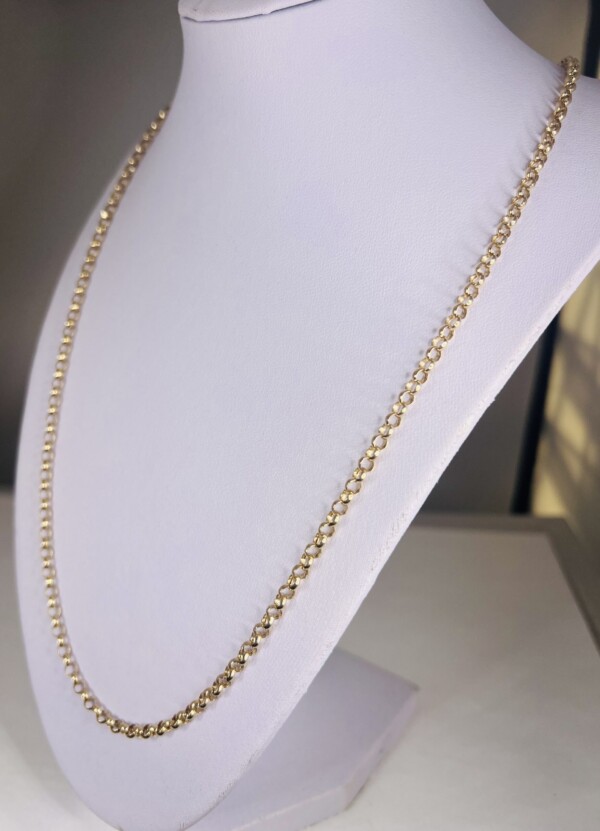 Second Hand 9ct Yellow Gold 24" Round Belcher Chain - Image 4