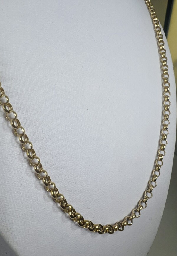 Second Hand 9ct Yellow Gold 24" Round Belcher Chain - Image 5