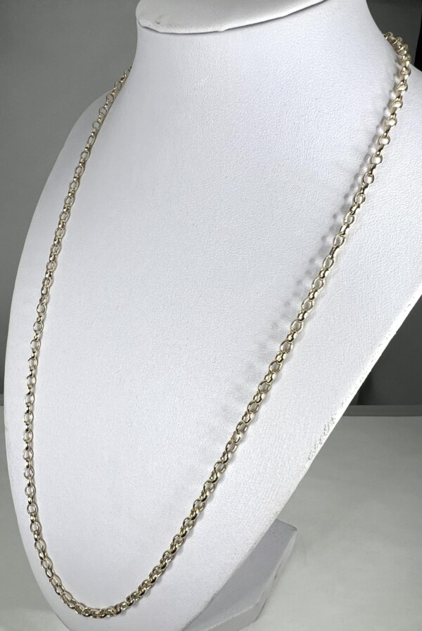 Second Hand 9ct Yellow Gold 22" Oval Belcher Chain - Image 3