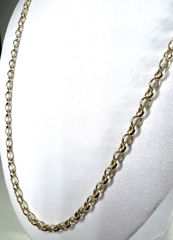 Second Hand 9ct Yellow Gold 22" Oval Belcher Chain - Image 4