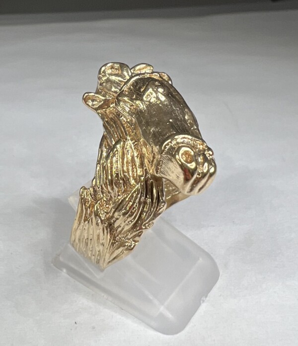 Second Hand 9ct Yellow Gold Horse Head Ring - Image 2
