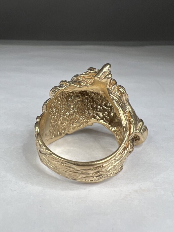 Second Hand 9ct Yellow Gold Horse Head Ring - Image 7